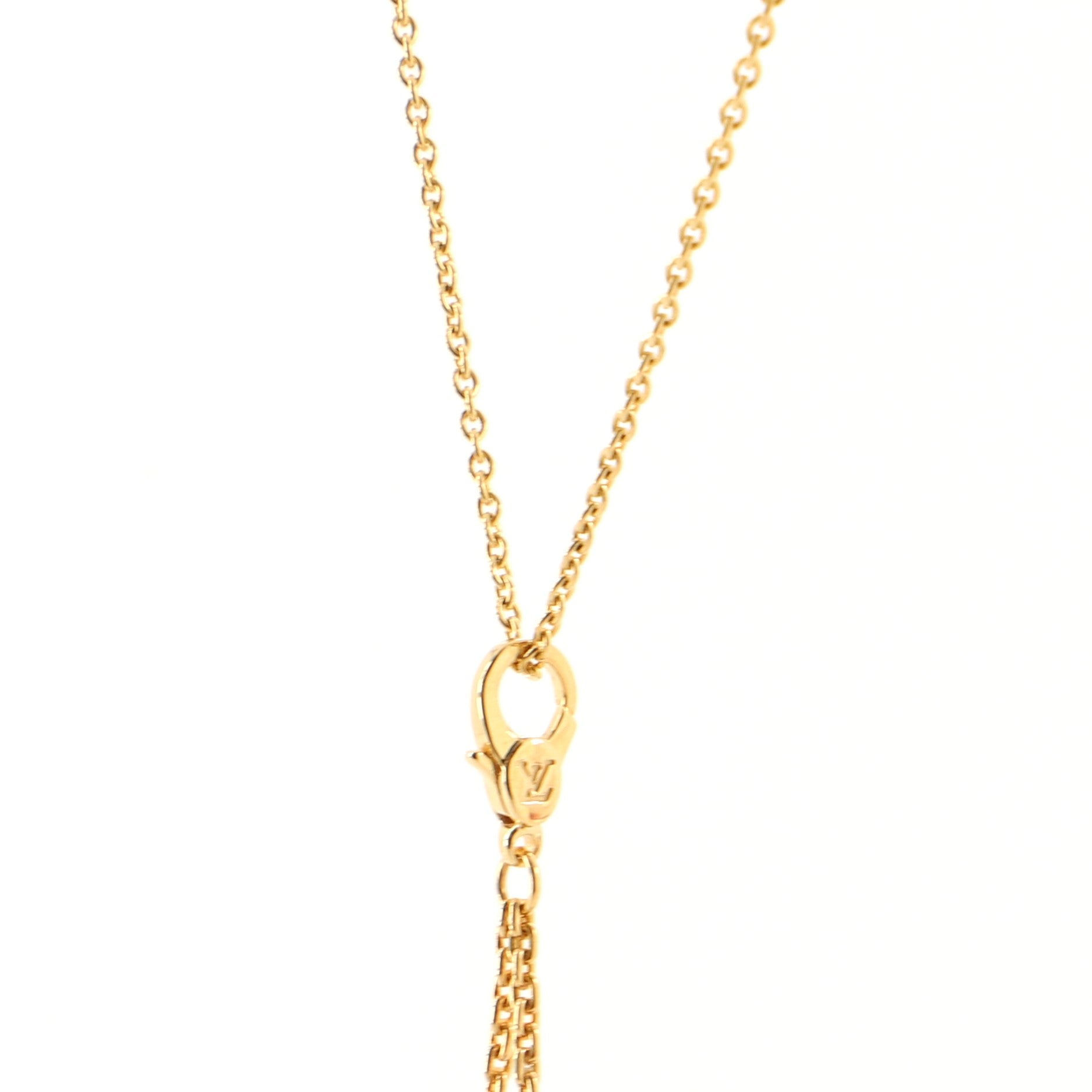 Double Pendant Chain Necklace 18K Yellow Gold with Pearls