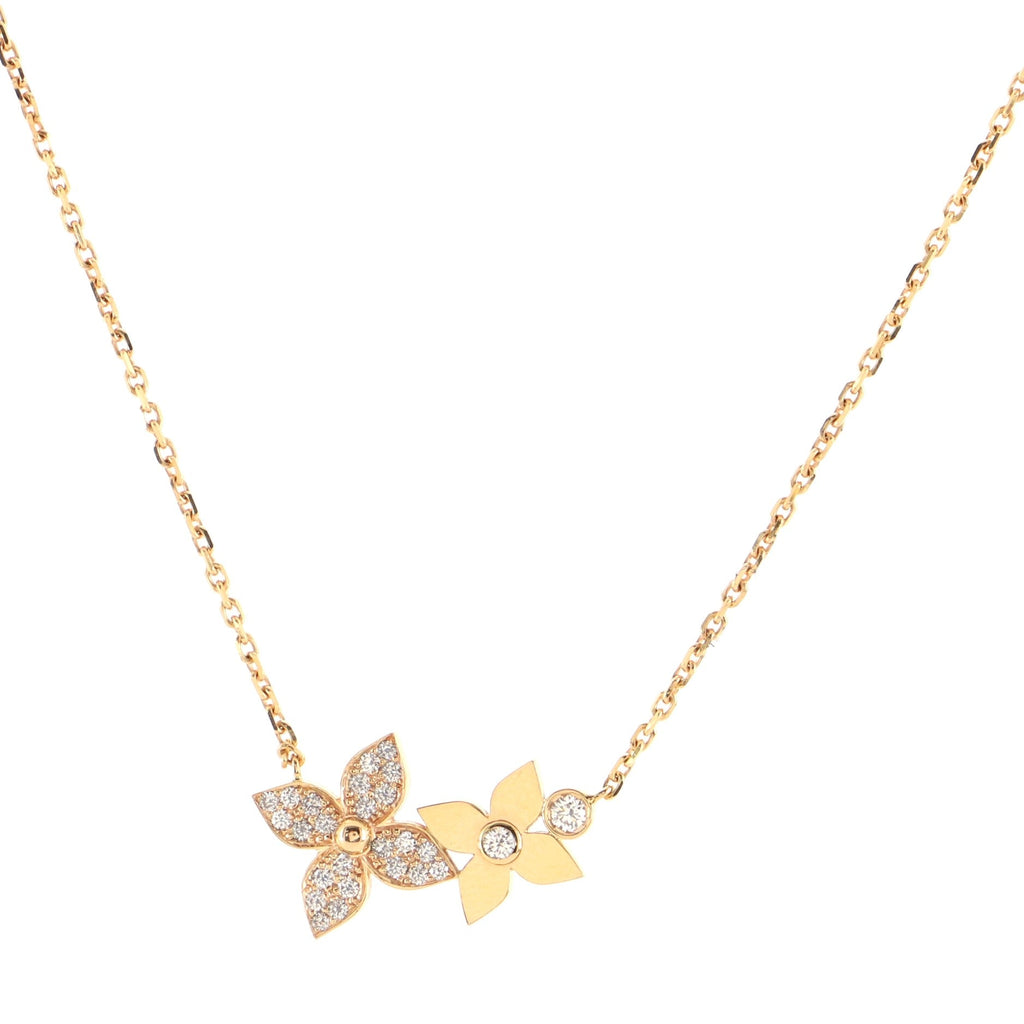 Star Blossom Pendant Necklace 18K Rose Gold and Diamonds