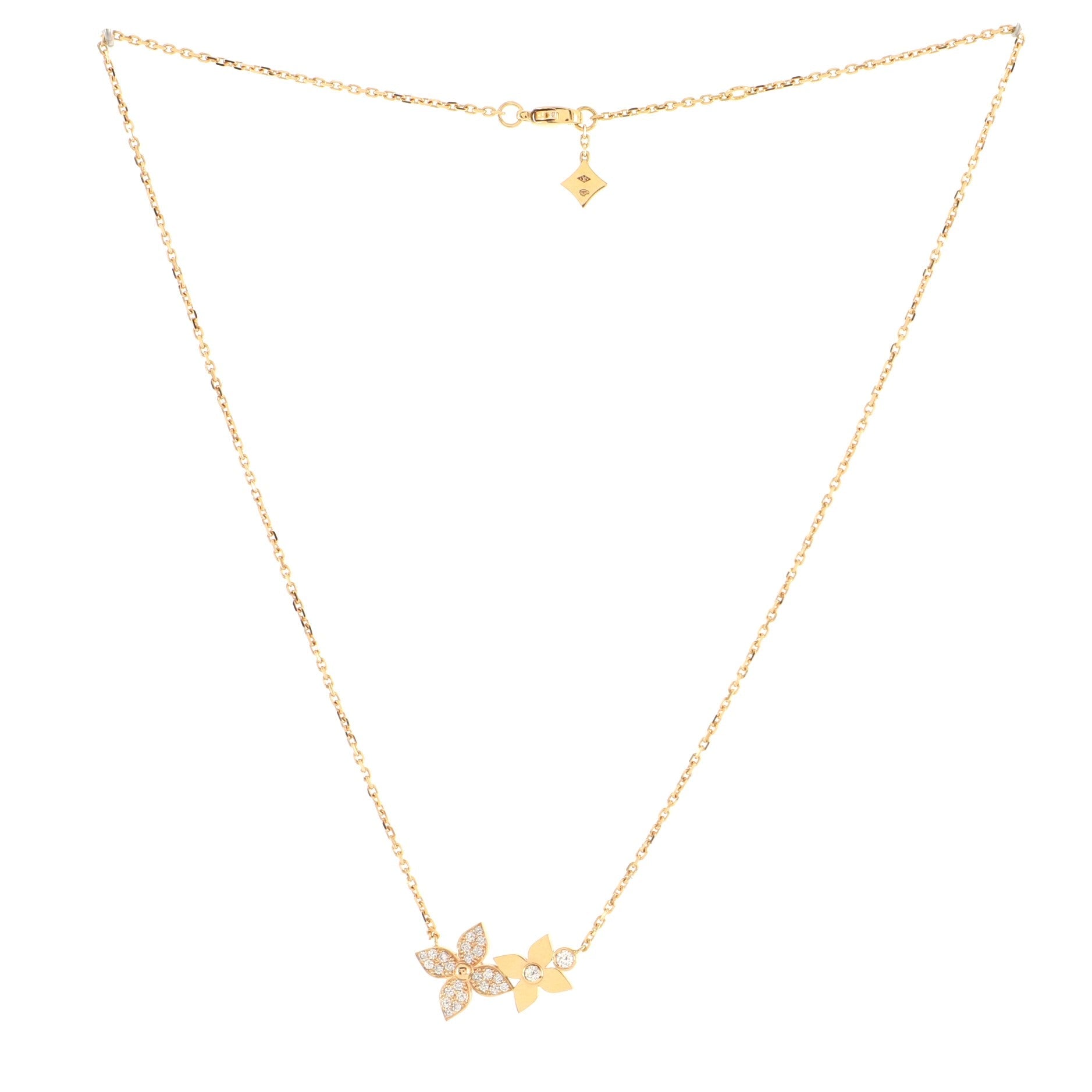 Star Blossom Pendant Necklace 18K Rose Gold and Diamonds