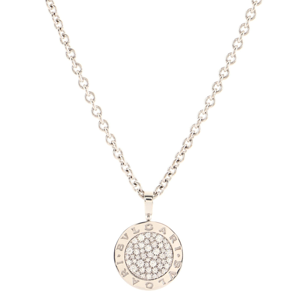 Bvlgari Bvlgari Pendant Necklace 18K White Gold and Pave Diamonds Large