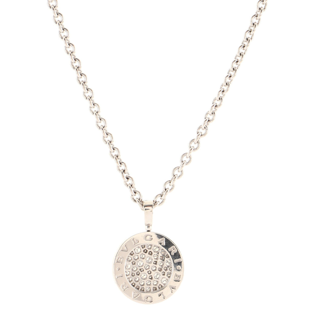 Bvlgari Bvlgari Pendant Necklace 18K White Gold and Pave Diamonds Large