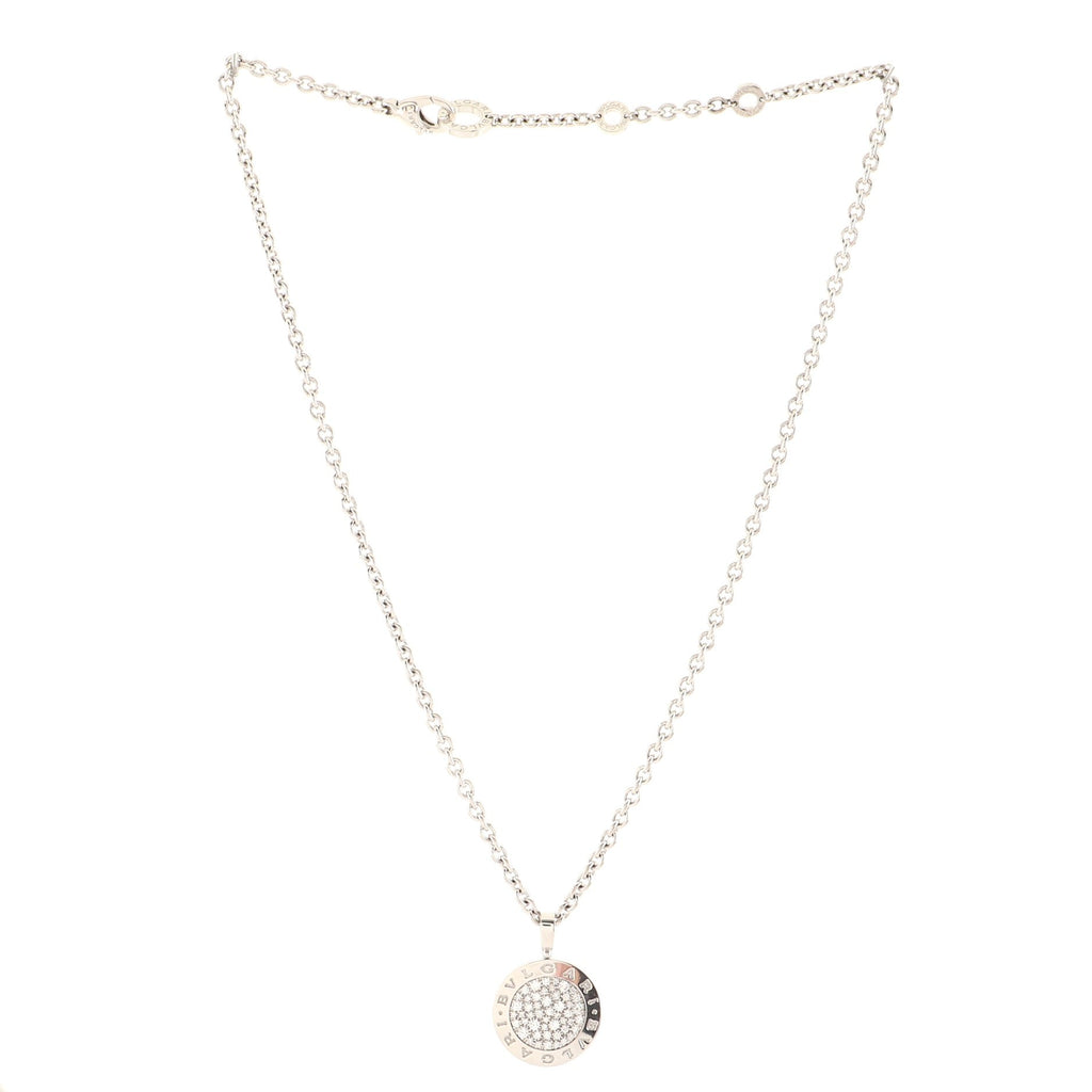 Bvlgari Bvlgari Pendant Necklace 18K White Gold and Pave Diamonds Large