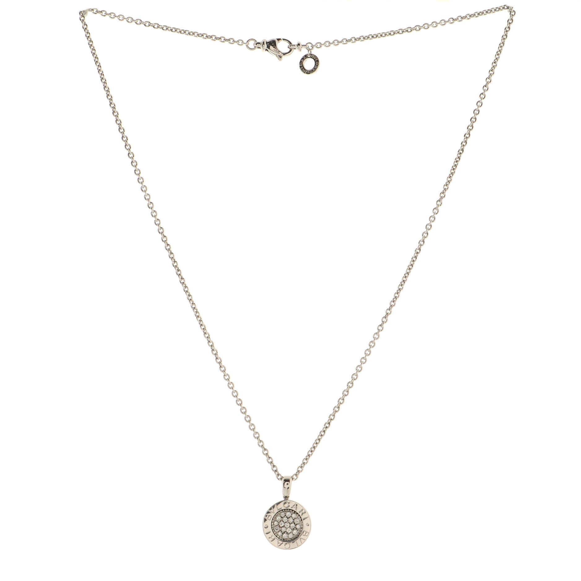 Bvlgari Bvlgari Pendant Necklace 18K White Gold with Diamonds