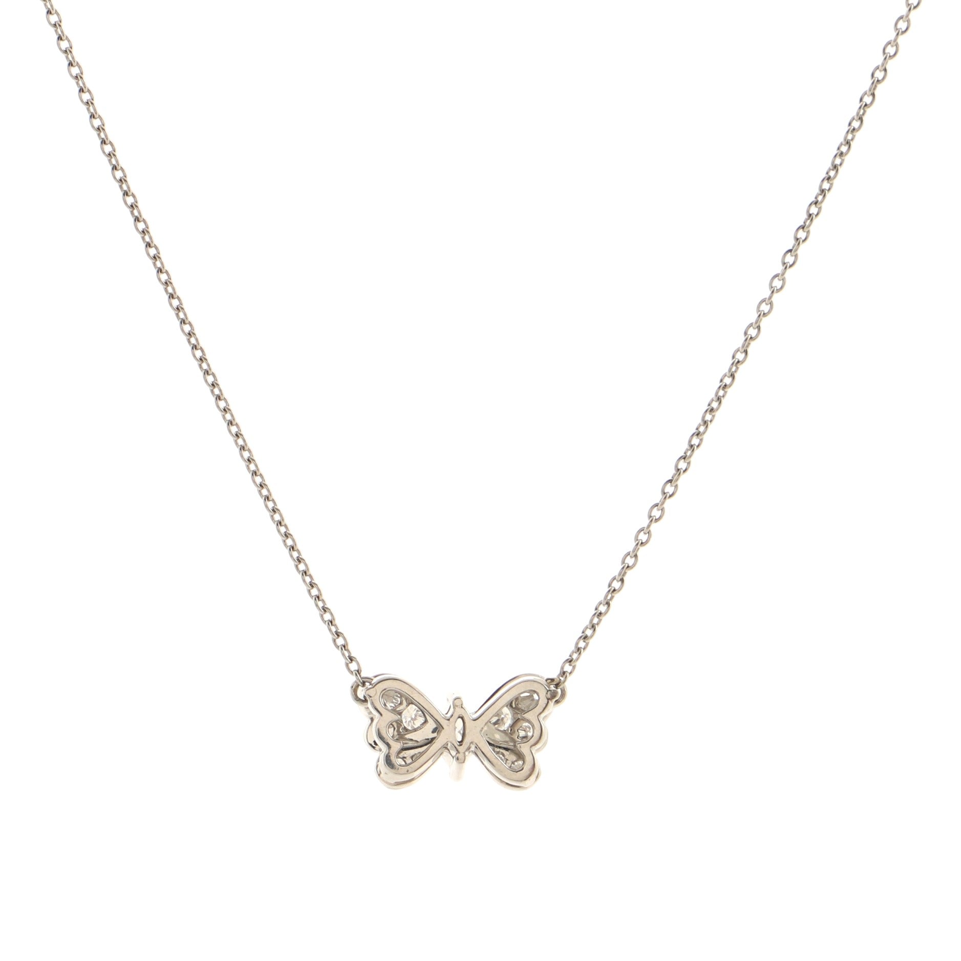 Butterfly Pendant Necklace Platinum and Diamonds