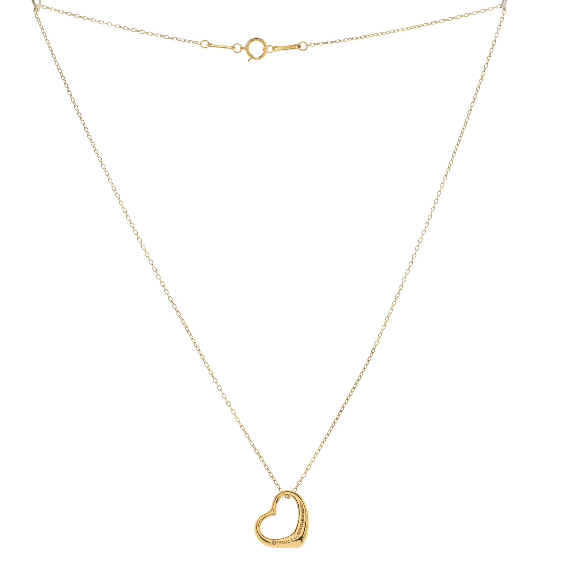 Elsa Peretti Open Heart Necklace 18K Yellow Gold