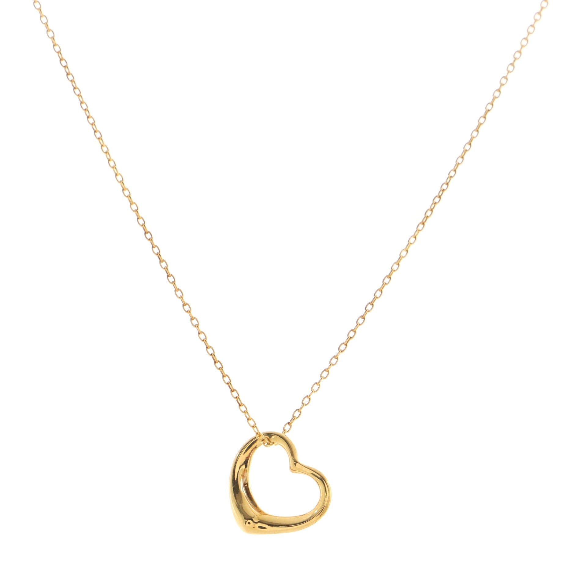 Elsa Peretti Open Heart Necklace 18K Yellow Gold