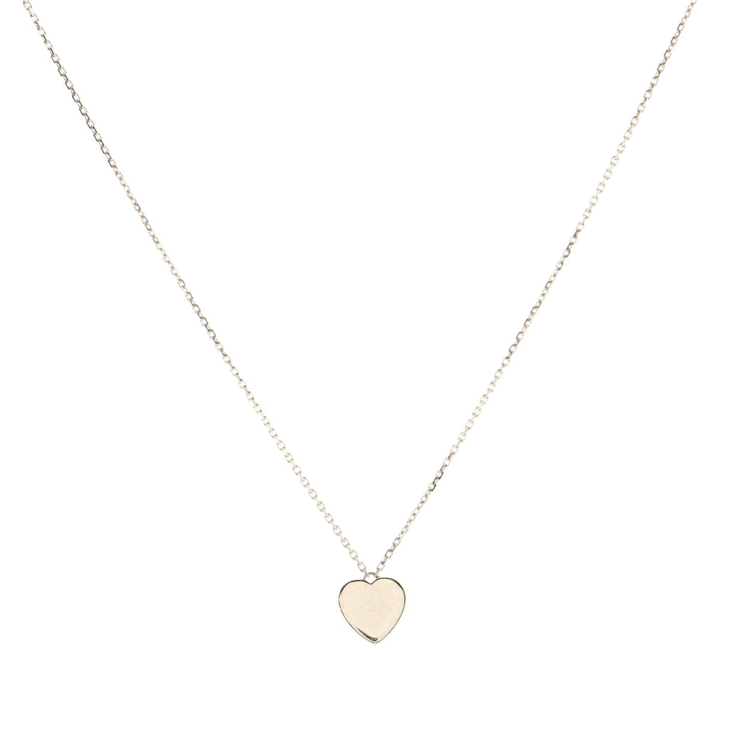Heart Pendant Necklace 18K White Gold and Diamonds