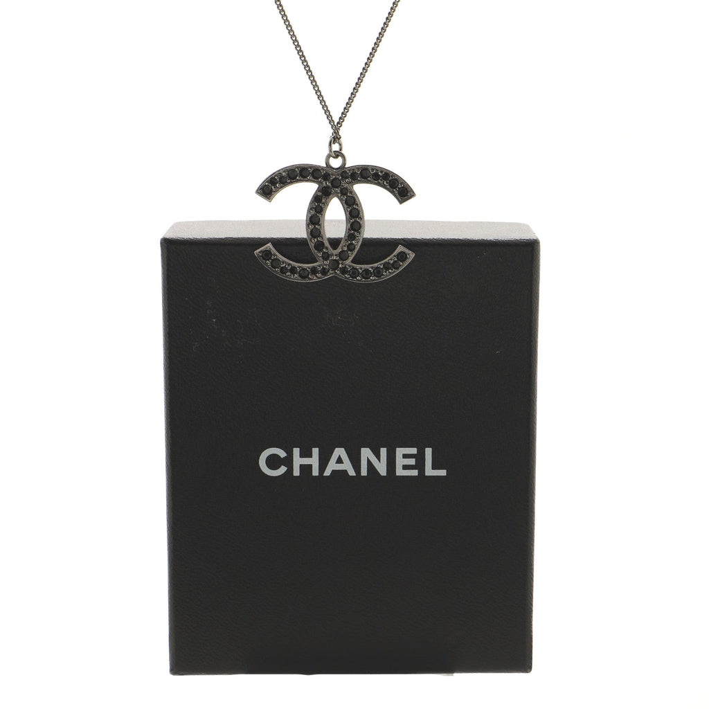 CC Pendant Necklace Metal with Crystals