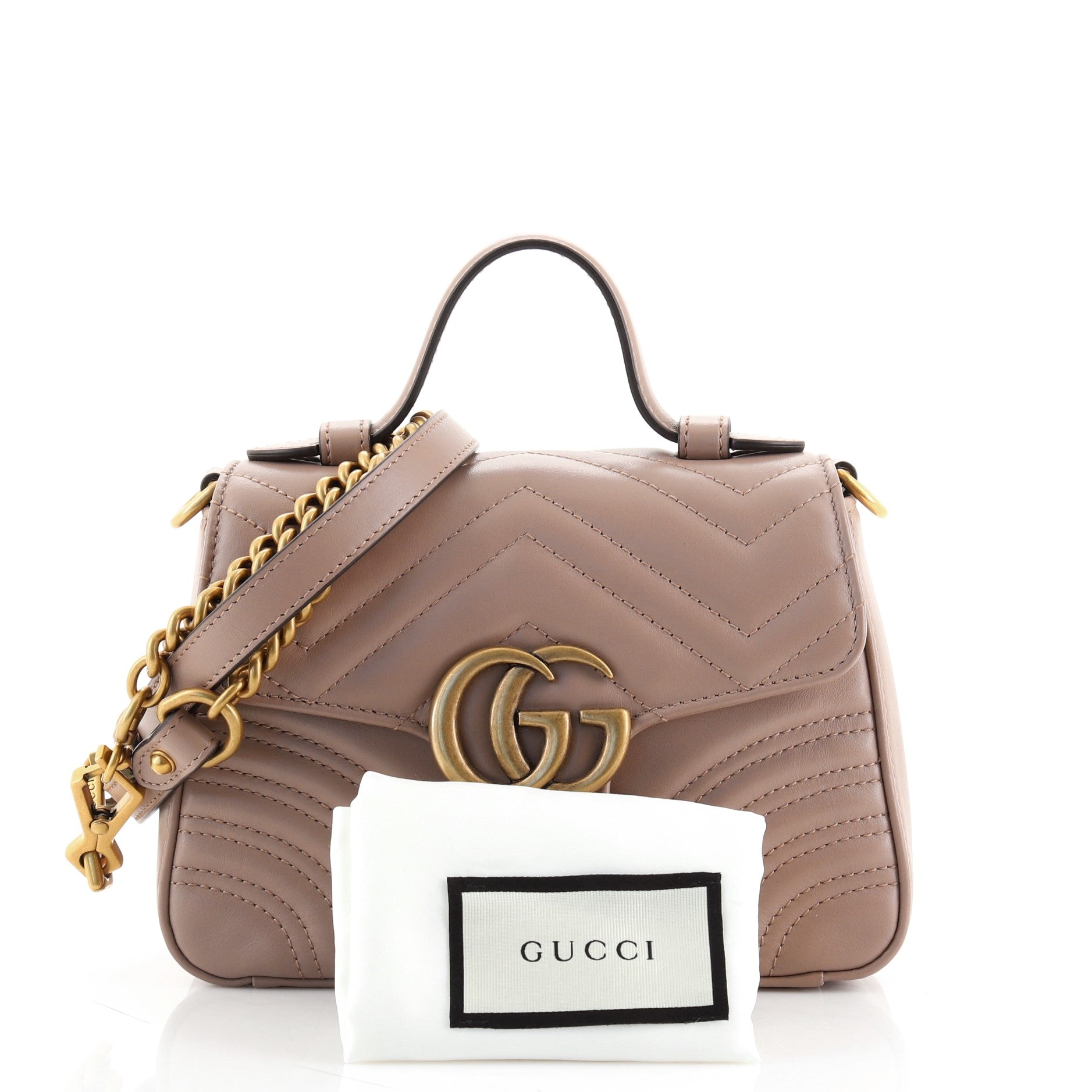 GG Marmont Top Handle Flap Bag Matelasse Leather Mini
