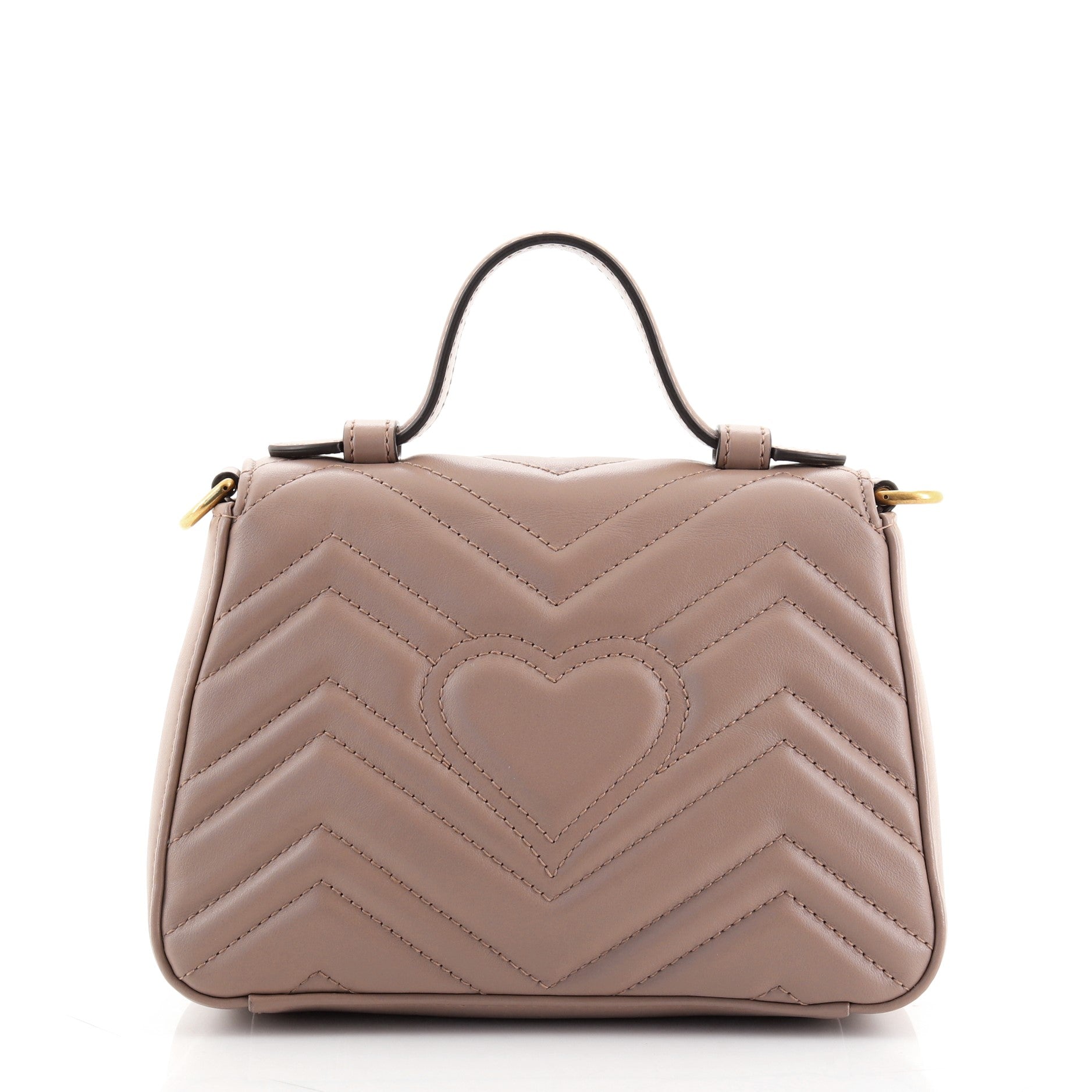 GG Marmont Top Handle Flap Bag Matelasse Leather Mini