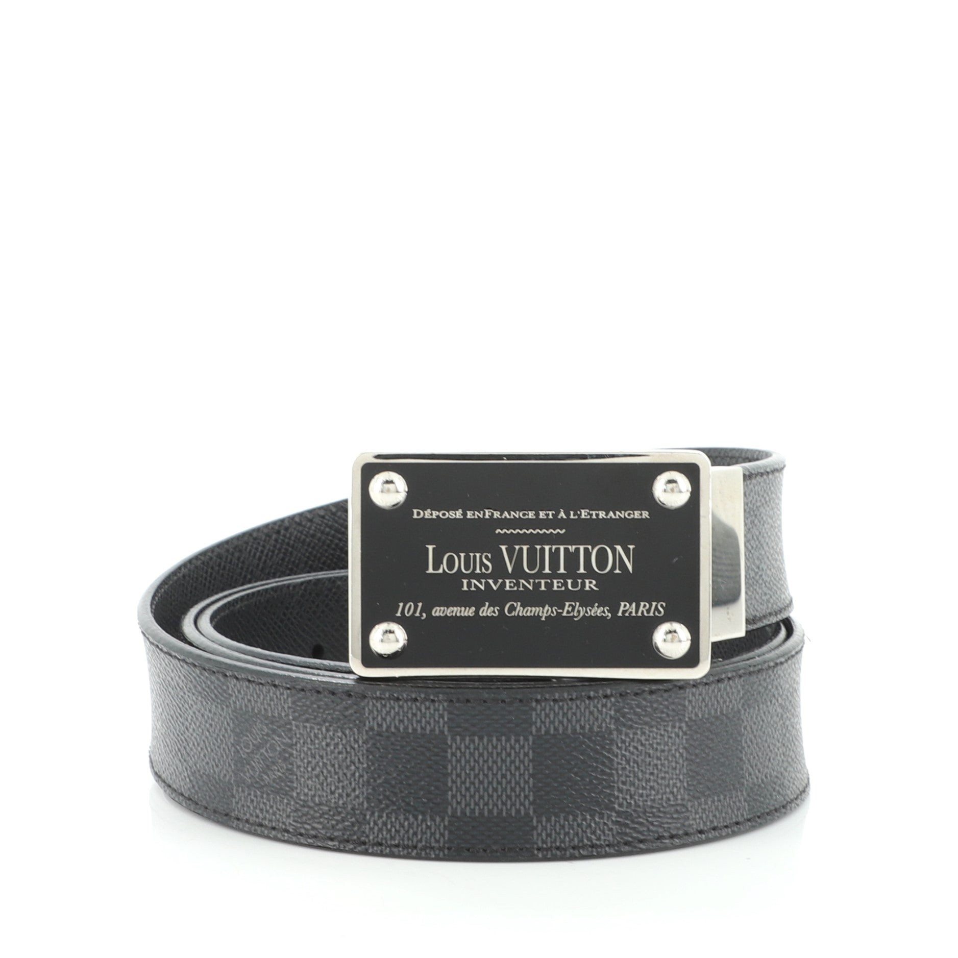 Inventeur Belt Damier Graphite Medium 110