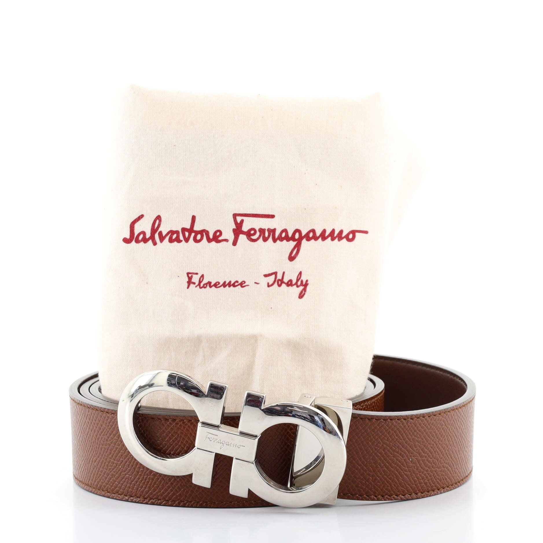 Gancini Reversible Belt Leather Wide 95
