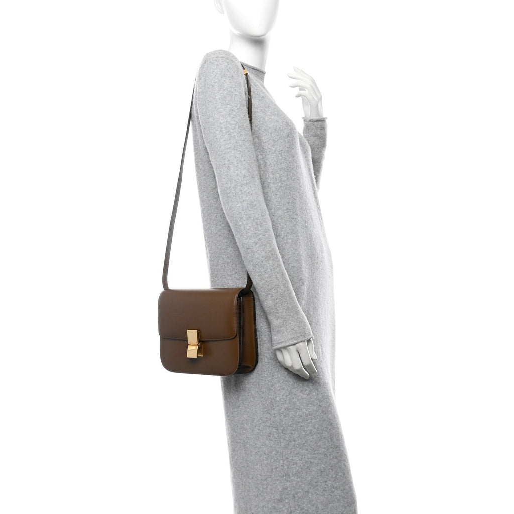 Liege Calfskin Medium Classic Box Flap Bag Camel
