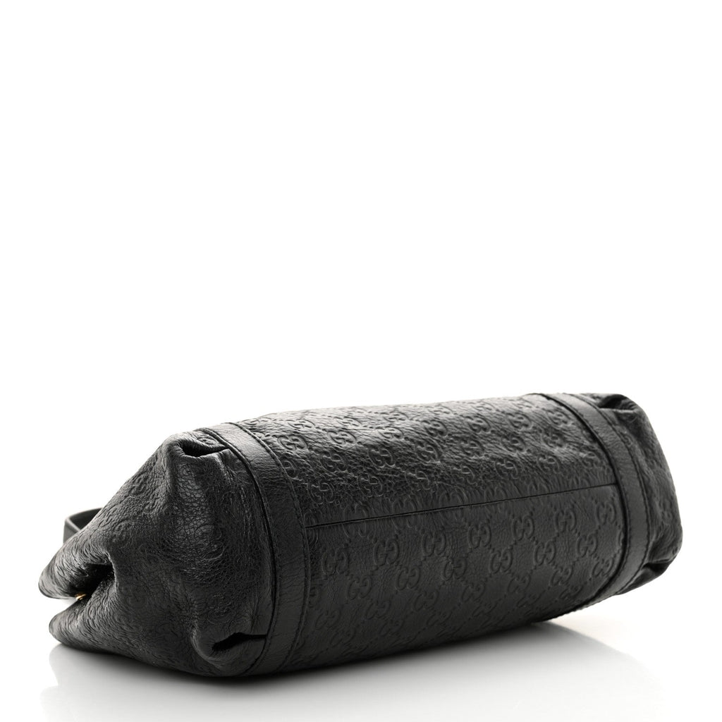 Guccissima Medium New Ladies Web Tote  Black