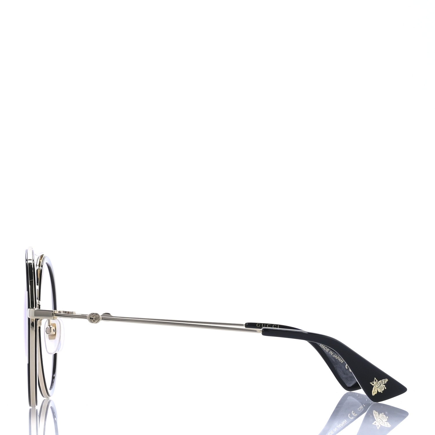 Round Frame Sunglasses GG0061S Black White