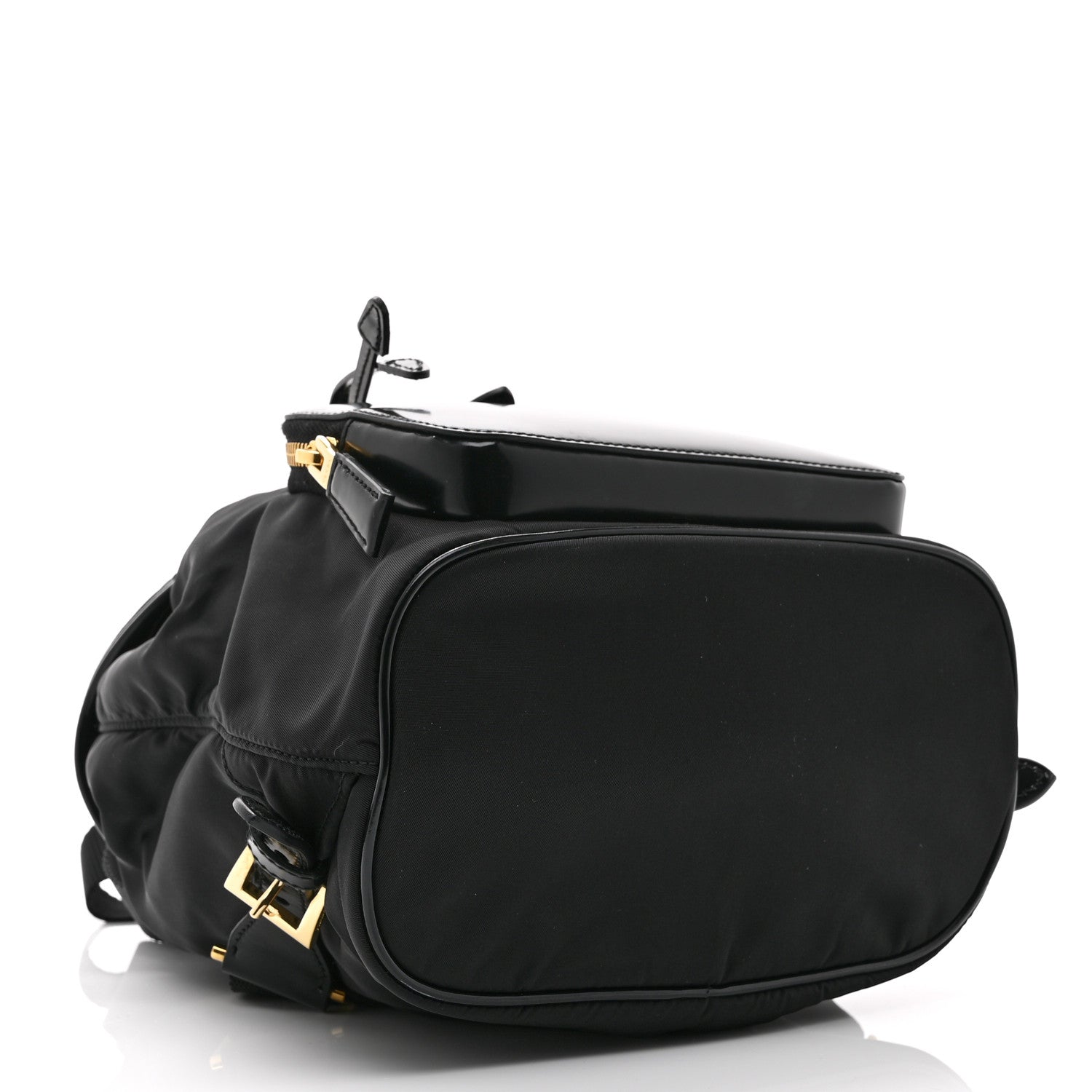 Re-Nylon Tessuto Brushed Calfskin Backpack Black