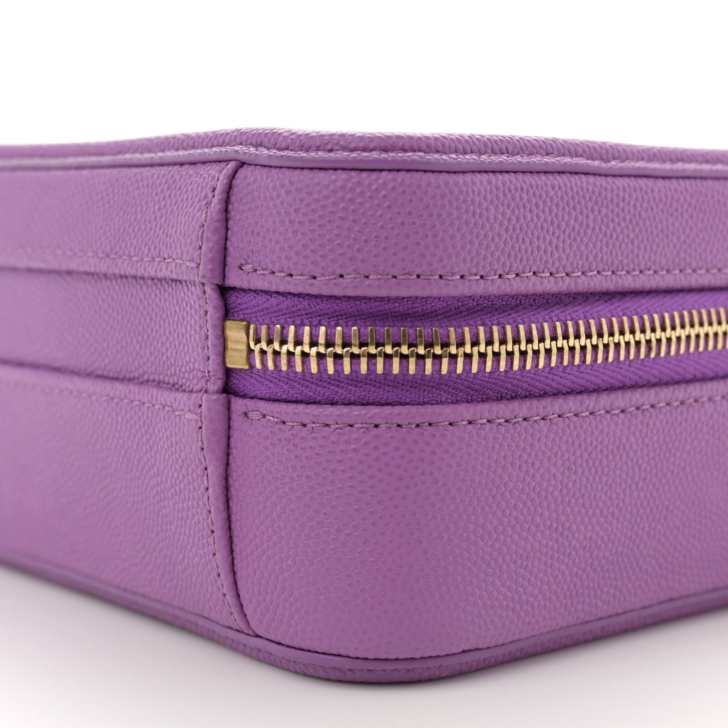 Caviar Quilted Small CC Filigree Vanity Case Purple