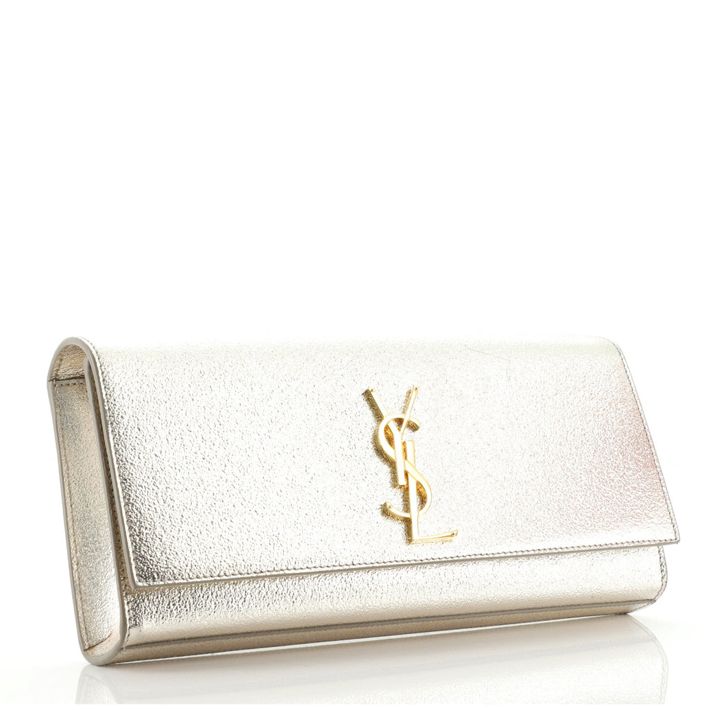 Classic Monogram Clutch Metallic Calfskin Long