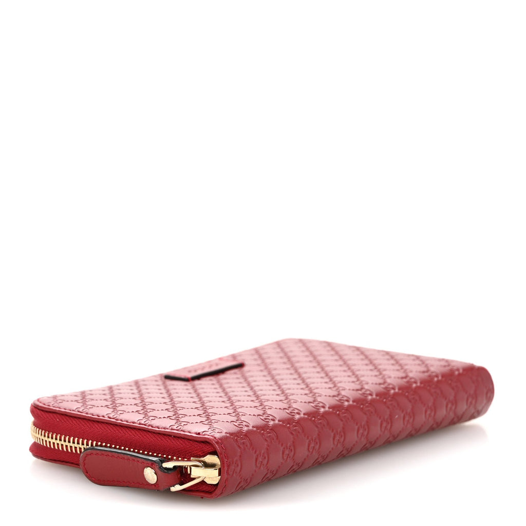 Microguccissima Zip Around Wallet Red