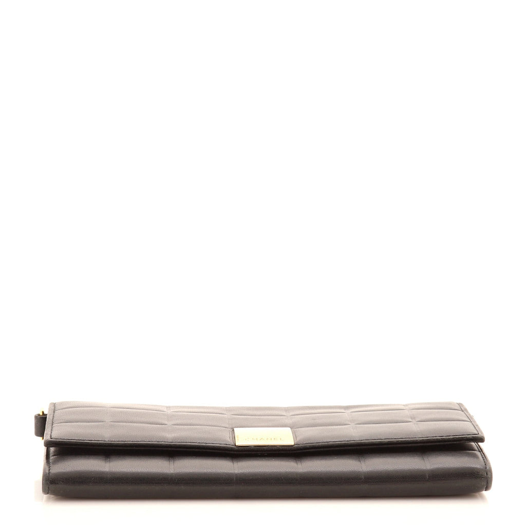 Chocolate Bar Chain Clutch Quilted Lambskin Small