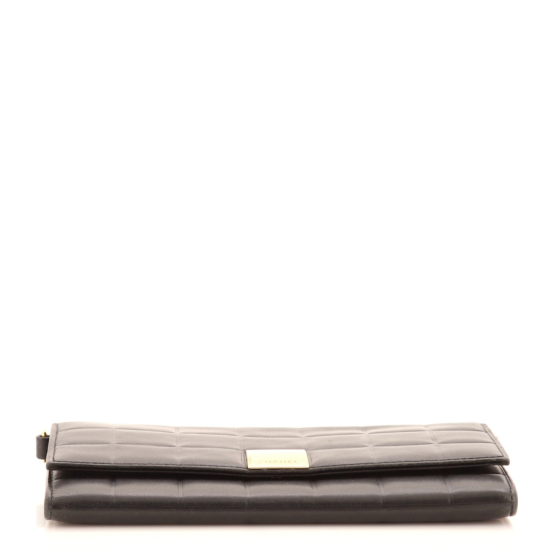 Chocolate Bar Chain Clutch Quilted Lambskin Small