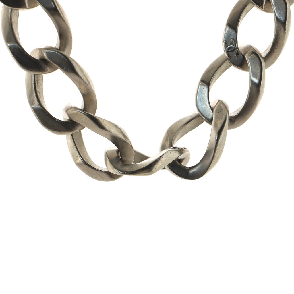 CC Chunky Chain Link Choker Necklace Metal