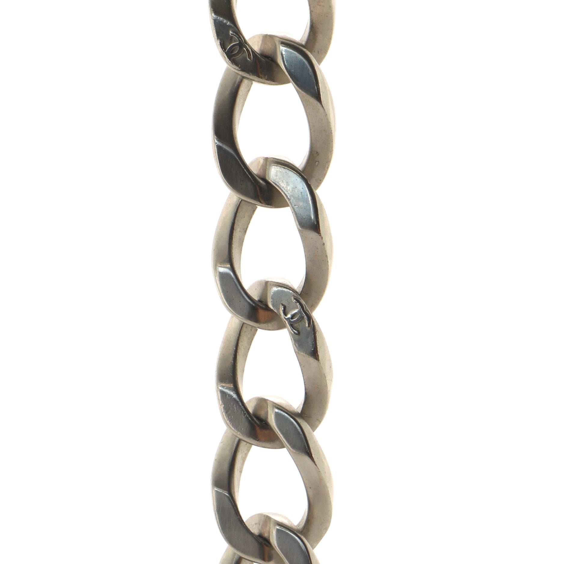 CC Chunky Chain Link Choker Necklace Metal
