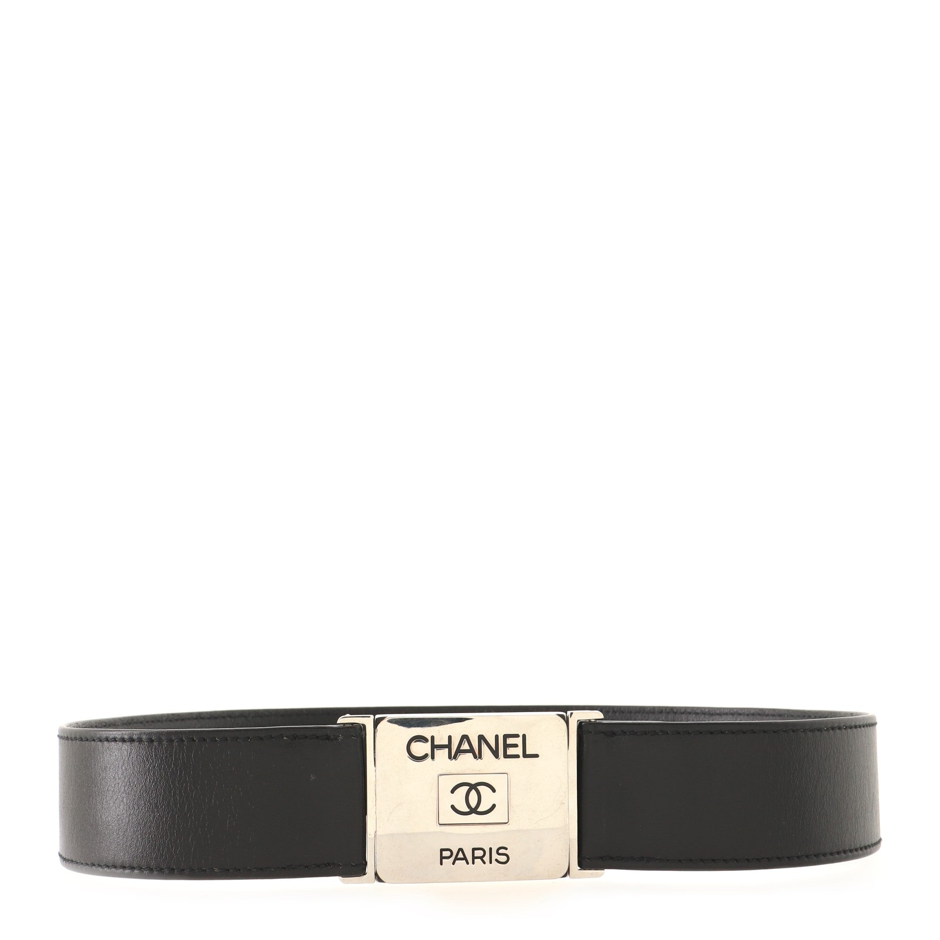 Vintage CC Plate Buckle Belt Leather Wide 65
