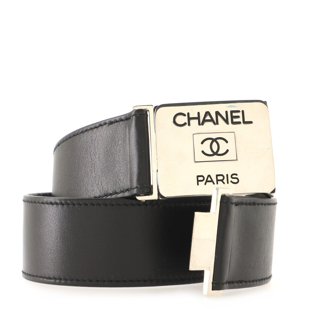 Vintage CC Plate Buckle Belt Leather Wide 65