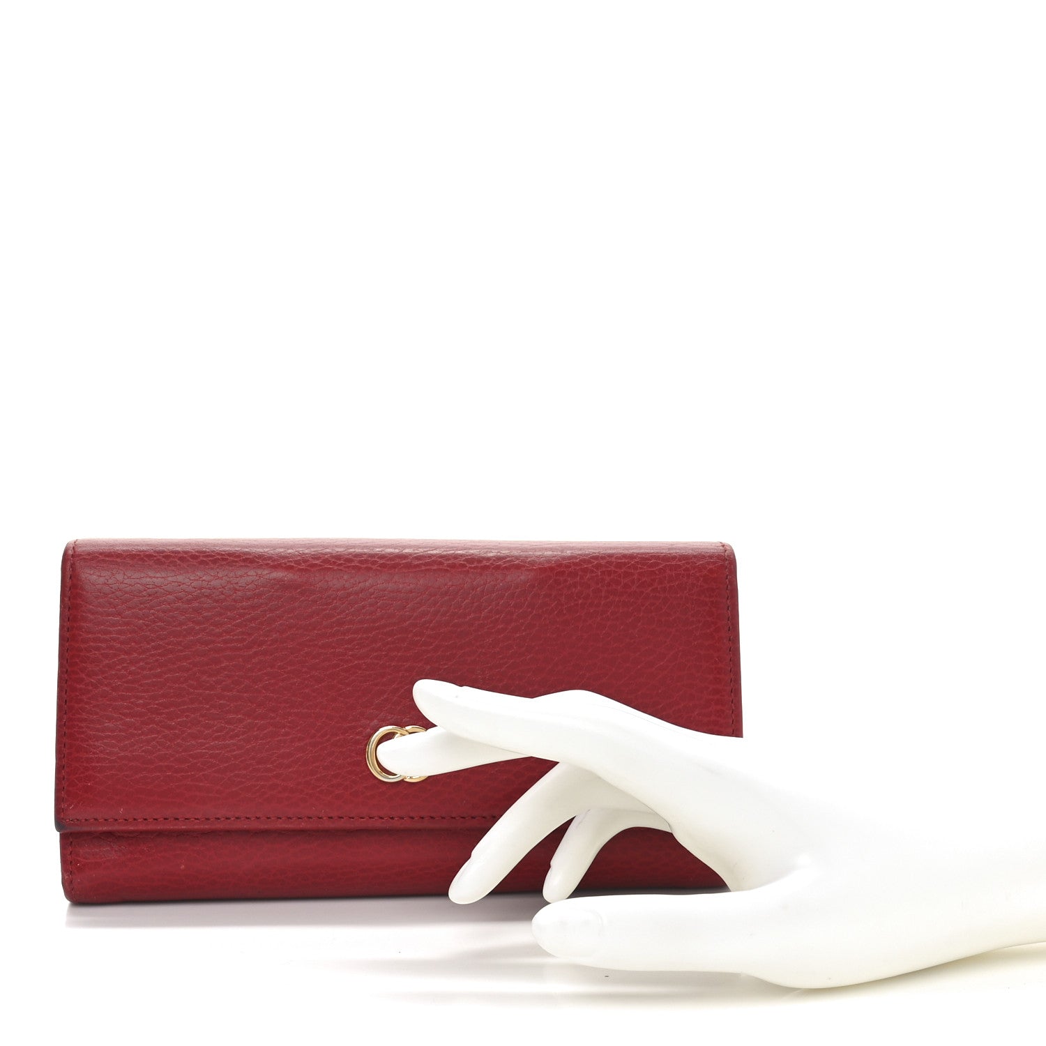 Dollar Calfskin Petite GG Marmont Wallet Hibiscus Red