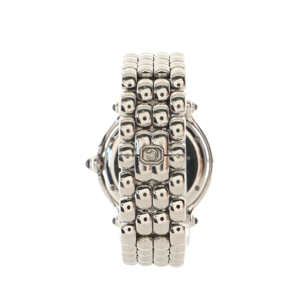 Happy Sport Classic Round Quartz Watch Stainless Steel with Diamond Bezel and Floating Diamonds 32