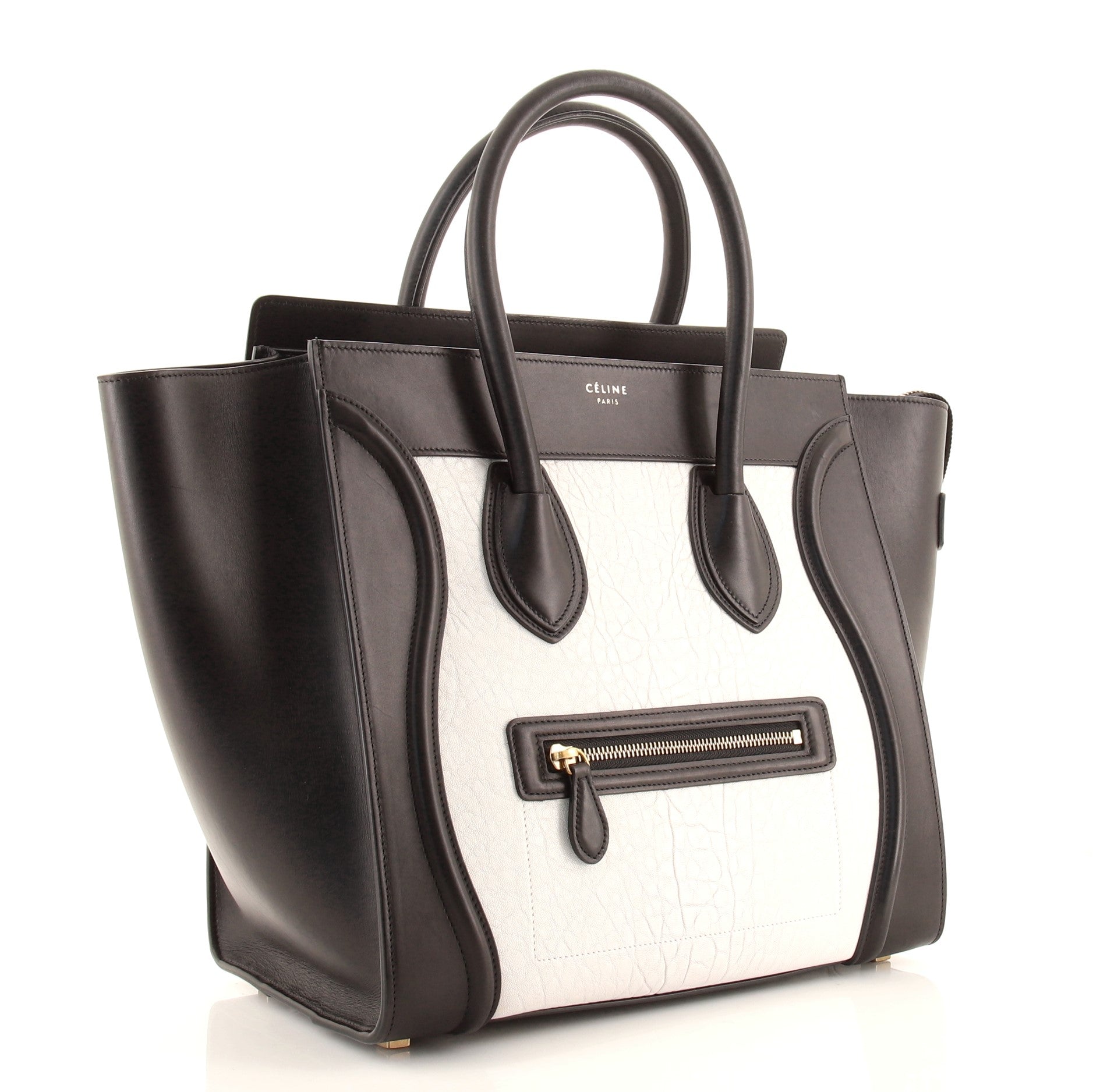 Bicolor Luggage Bag Leather Mini