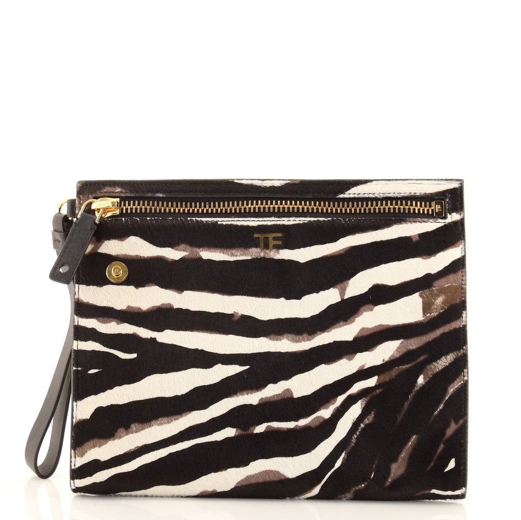 Alix Wristlet Clutch Printed Pony Hair Small