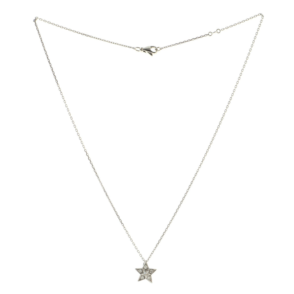 Comete Pendant Necklace 18K White Gold and Diamonds Small