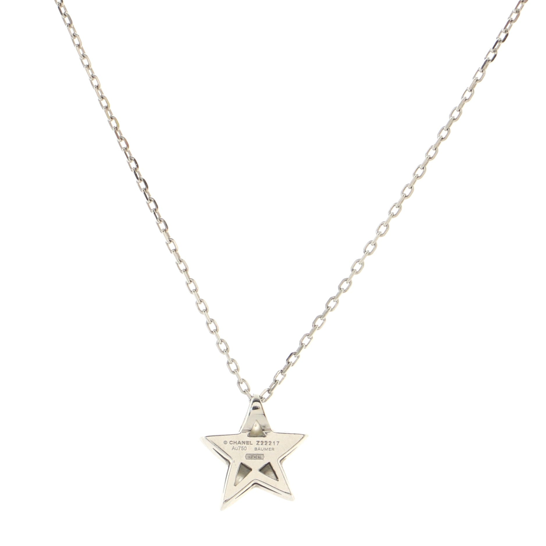 Comete Pendant Necklace 18K White Gold and Diamonds Small