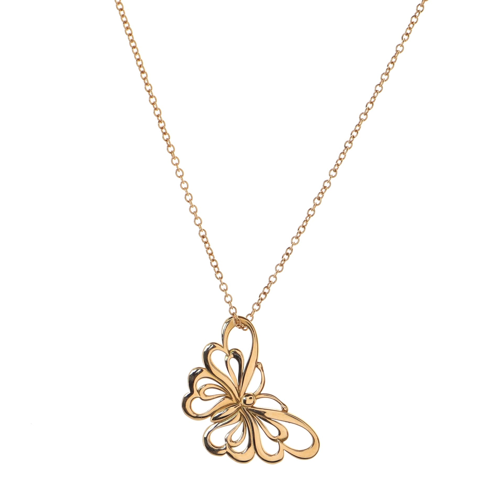Butterfly motif Pendant Nekclace Necklace 18K Rose Gold