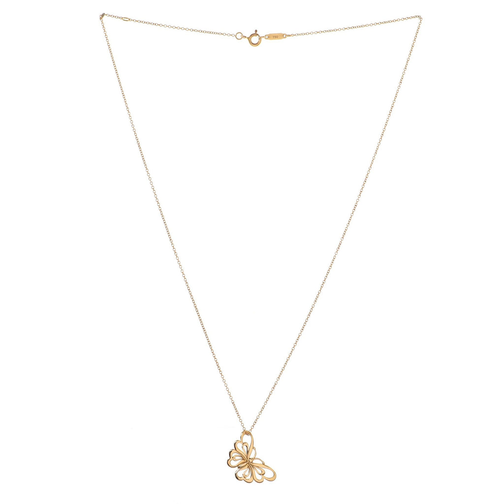 Butterfly motif Pendant Nekclace Necklace 18K Rose Gold