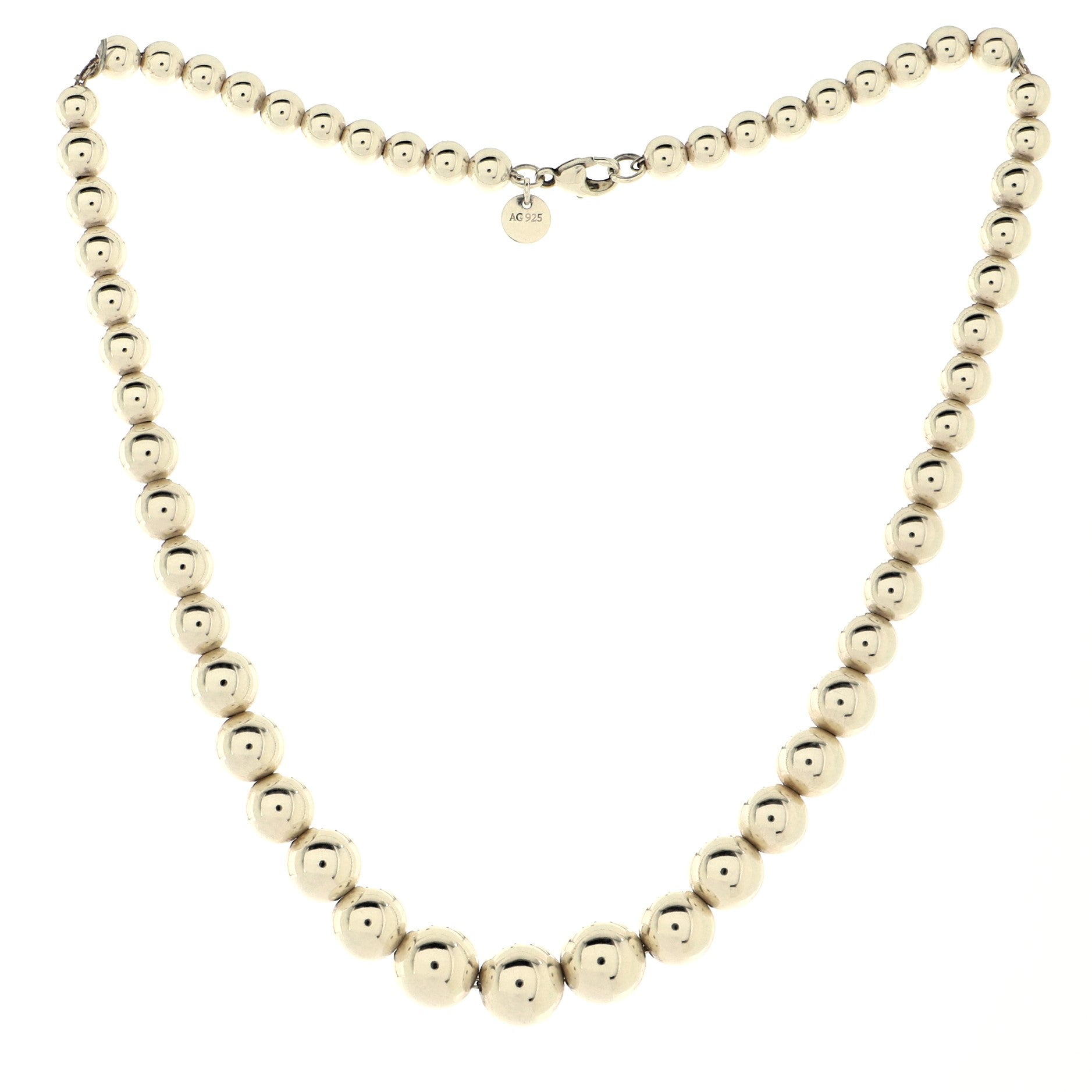 Tiffany Hardwear Graduated Ball Necklace Sterling Silver