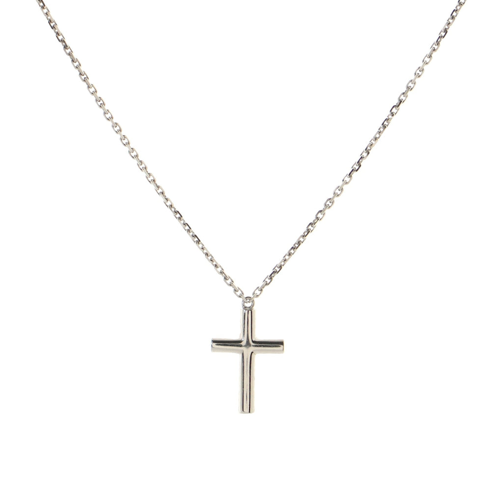 Cross Pendant Necklace 18K White Gold with Diamonds