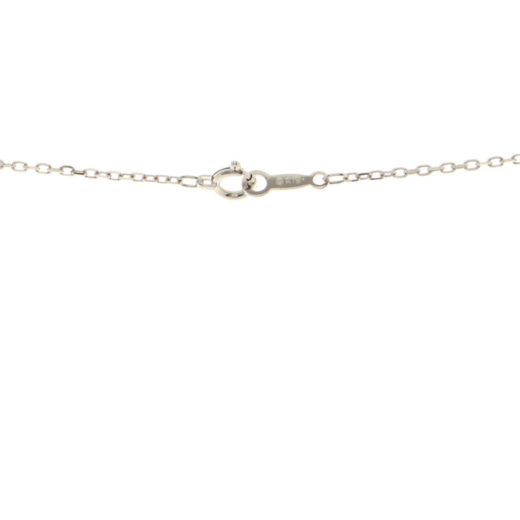 Drop Pendant Necklace 18K White Gold and Pearl with Diamonds