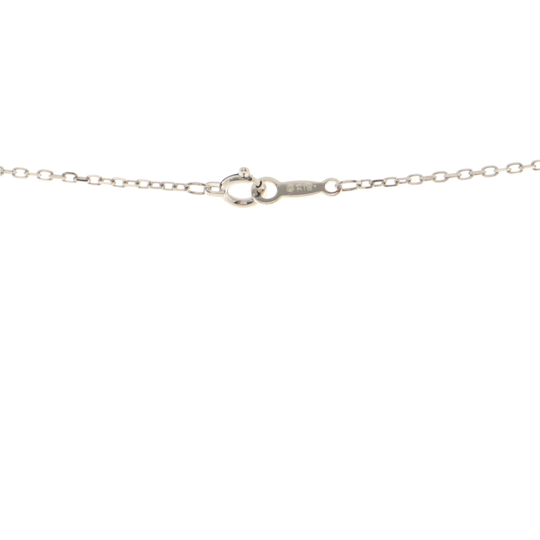 Drop Pendant Necklace 18K White Gold and Pearl with Diamonds