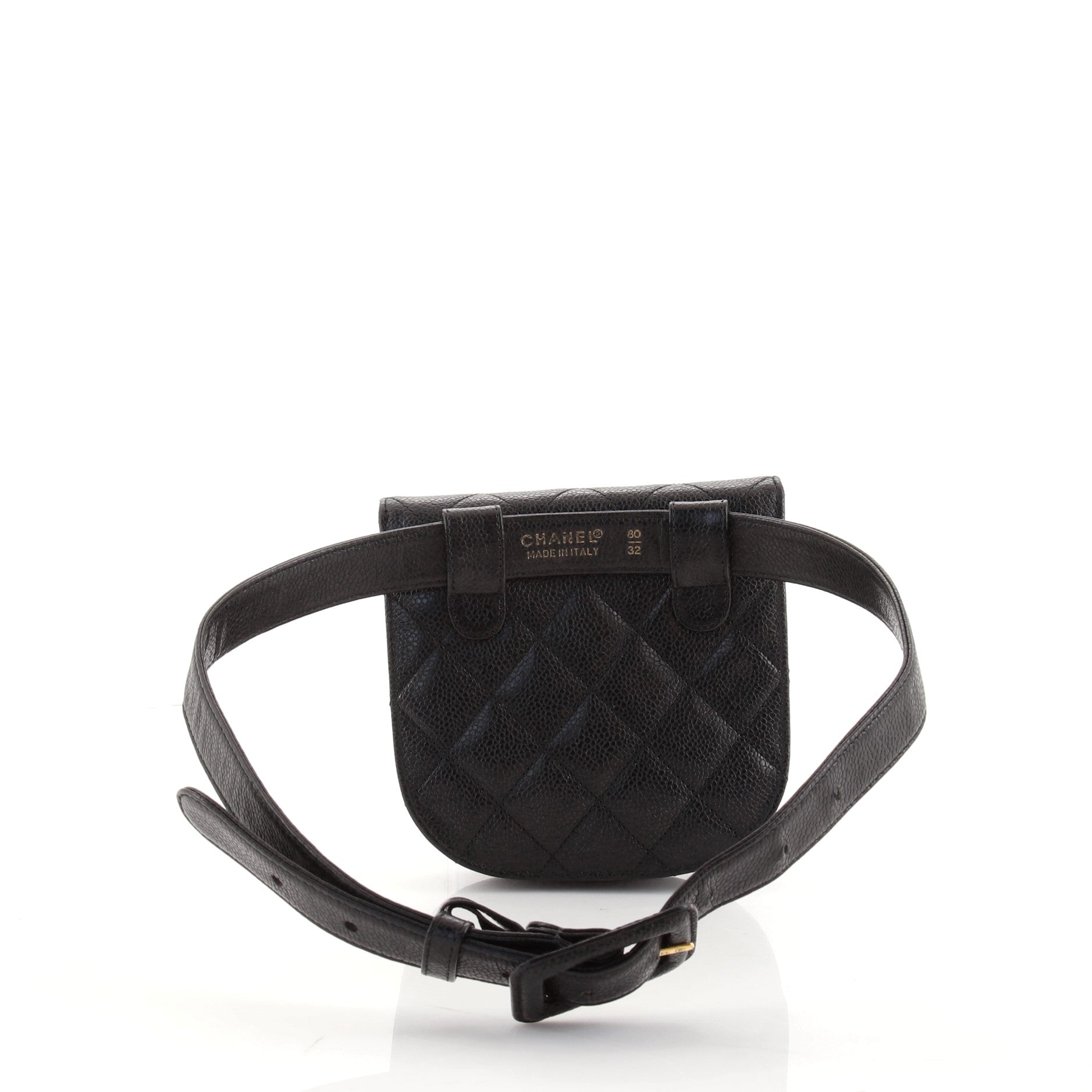 Vintage Flap Belt Bag Quilted Caviar Mini