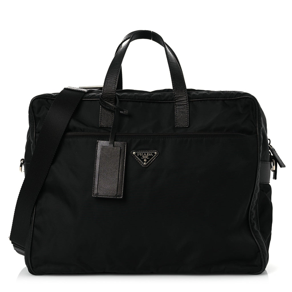 Tessuto Nylon Saffiano Briefcase Black