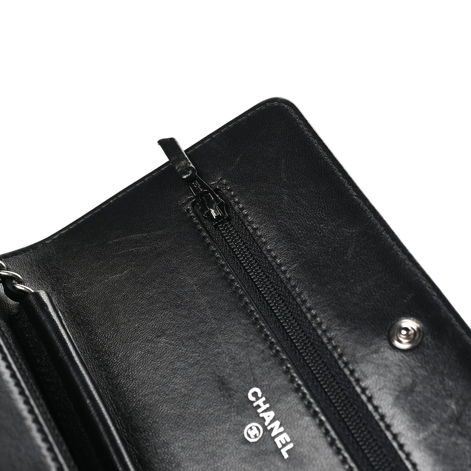 Lambskin Quilted Boy Wallet On Chain WOC Black