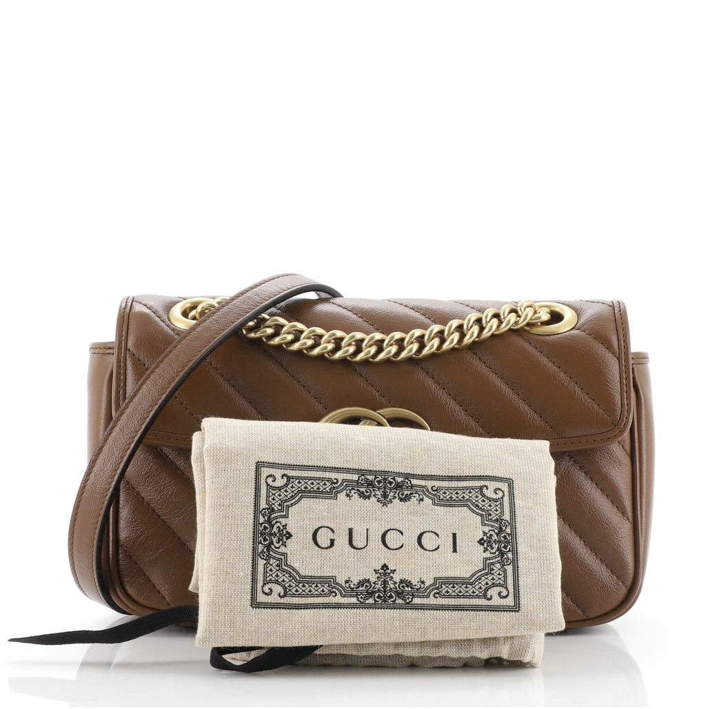 GG Marmont Flap Bag Diagonal Quilted Leather Mini