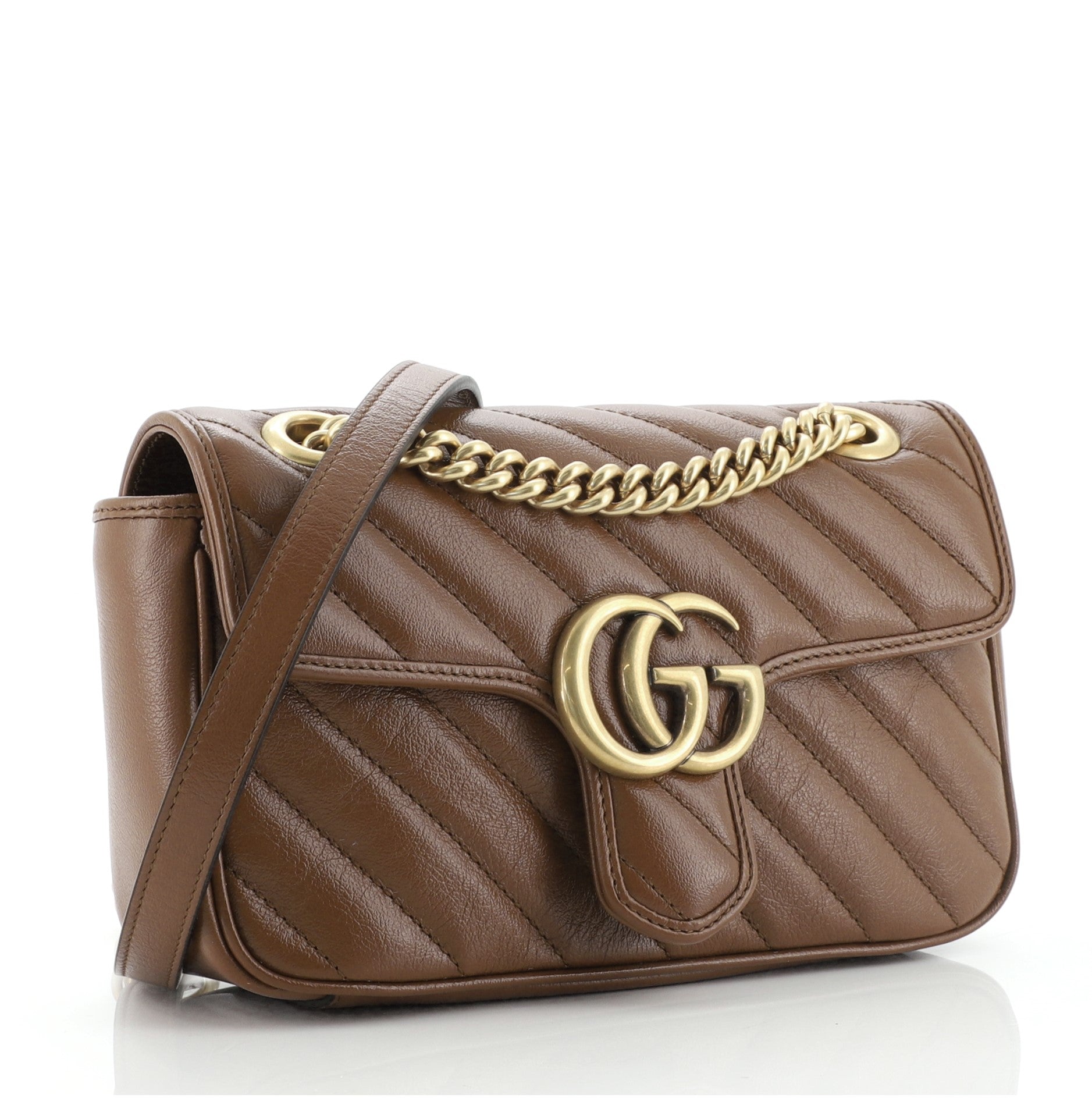GG Marmont Flap Bag Diagonal Quilted Leather Mini