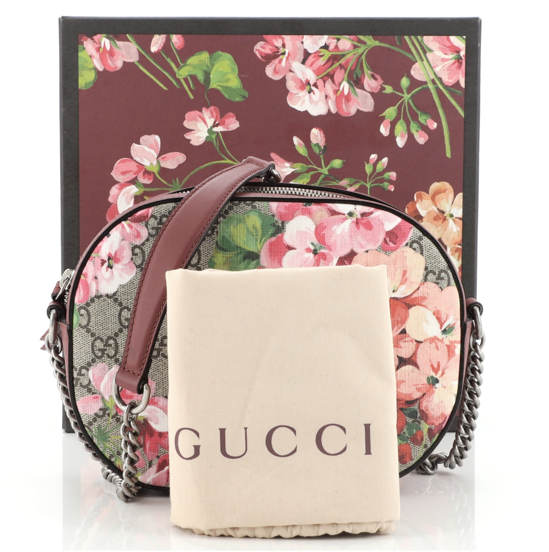 Chain Crossbody Bag Blooms Print GG Coated Canvas Mini