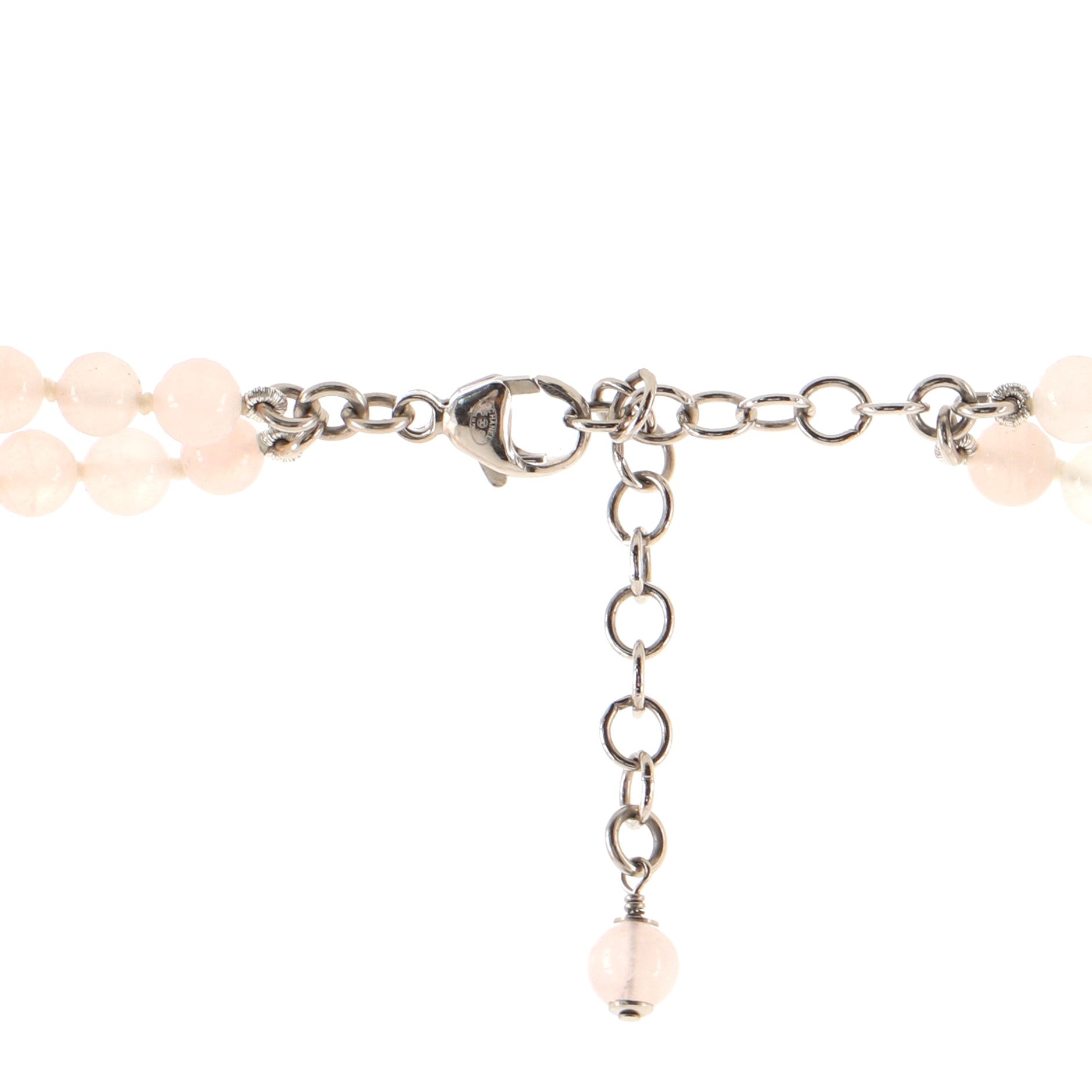 CC Long Necklace Crystal Embellished Metal and Beads
