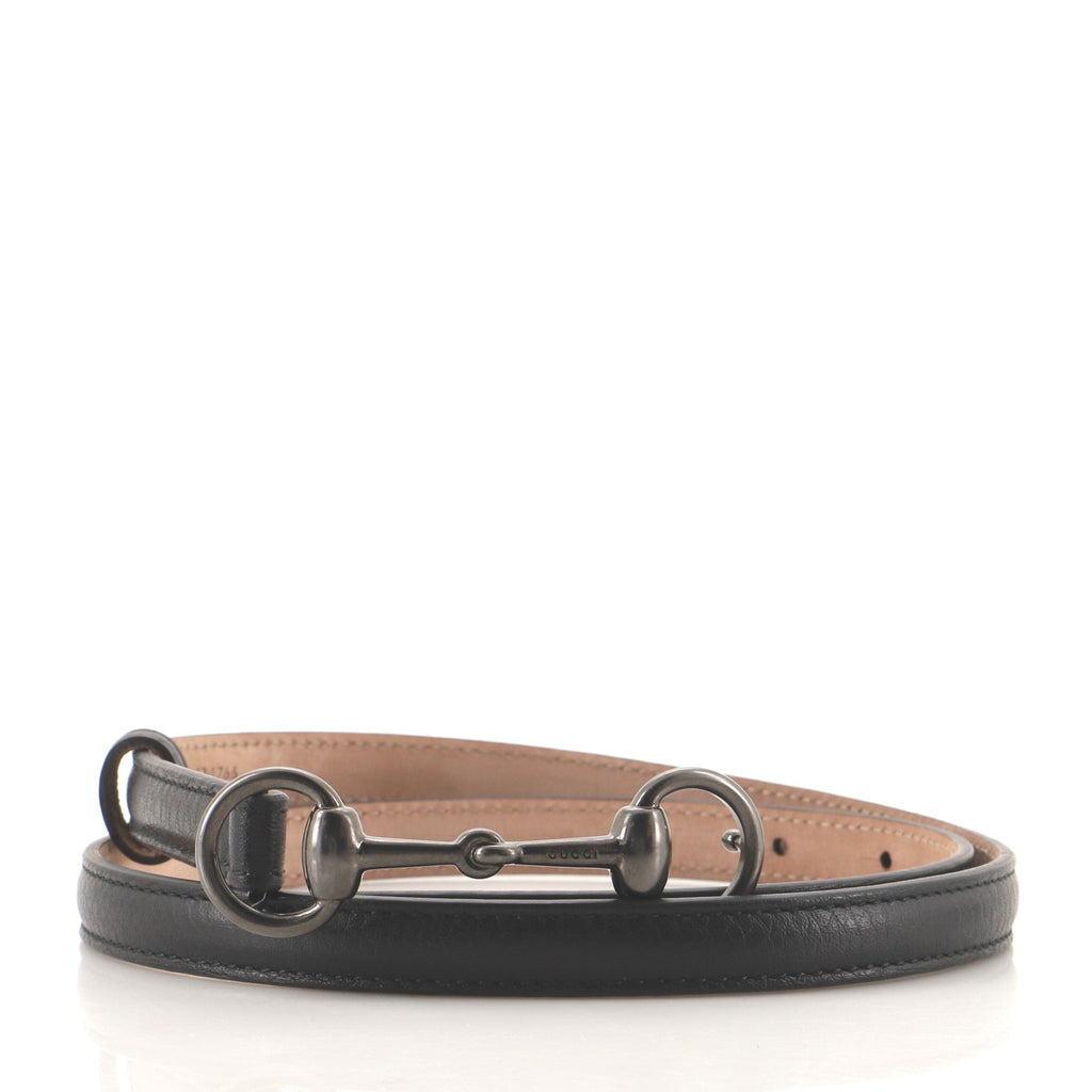 Horsebit Skinny Belt Leather Thin 80