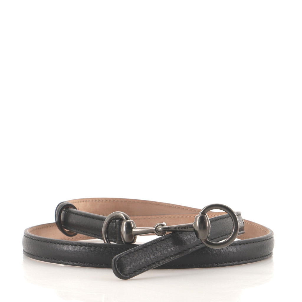 Horsebit Skinny Belt Leather Thin 80